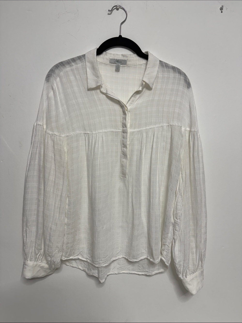 Mavi White Lightweight Collared Tunic Blouse